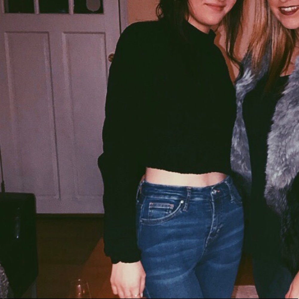 Cropped turtleneck sweater
